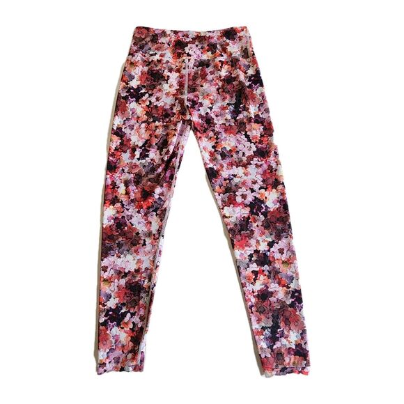 Soft Surroundings Red Pink Floral Print Leggings Women’s Sz S Stretch Comfort - Picture 7 of 8